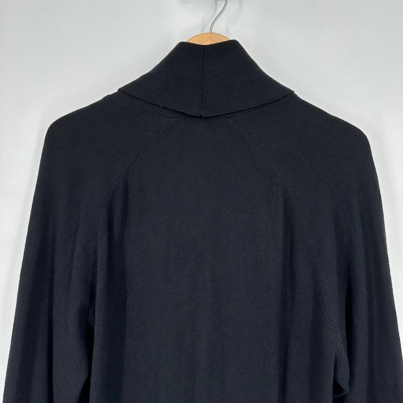 REISS Blanche Wrap Neck Jumper Draped Surplice Wrap Sweater, Black - Picture 12 of 16